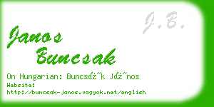 janos buncsak business card